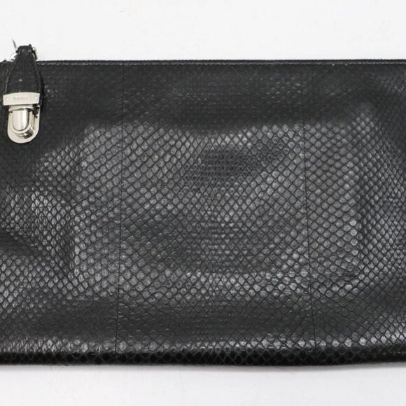 Prada Ayers Black SnakeSkin Clutch - Picture 1 of 14